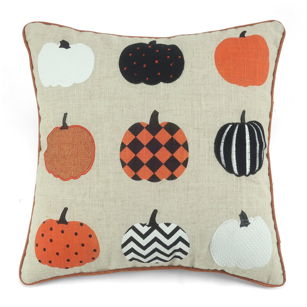 Halloween Pumpkin Line Up Pillow 18X18