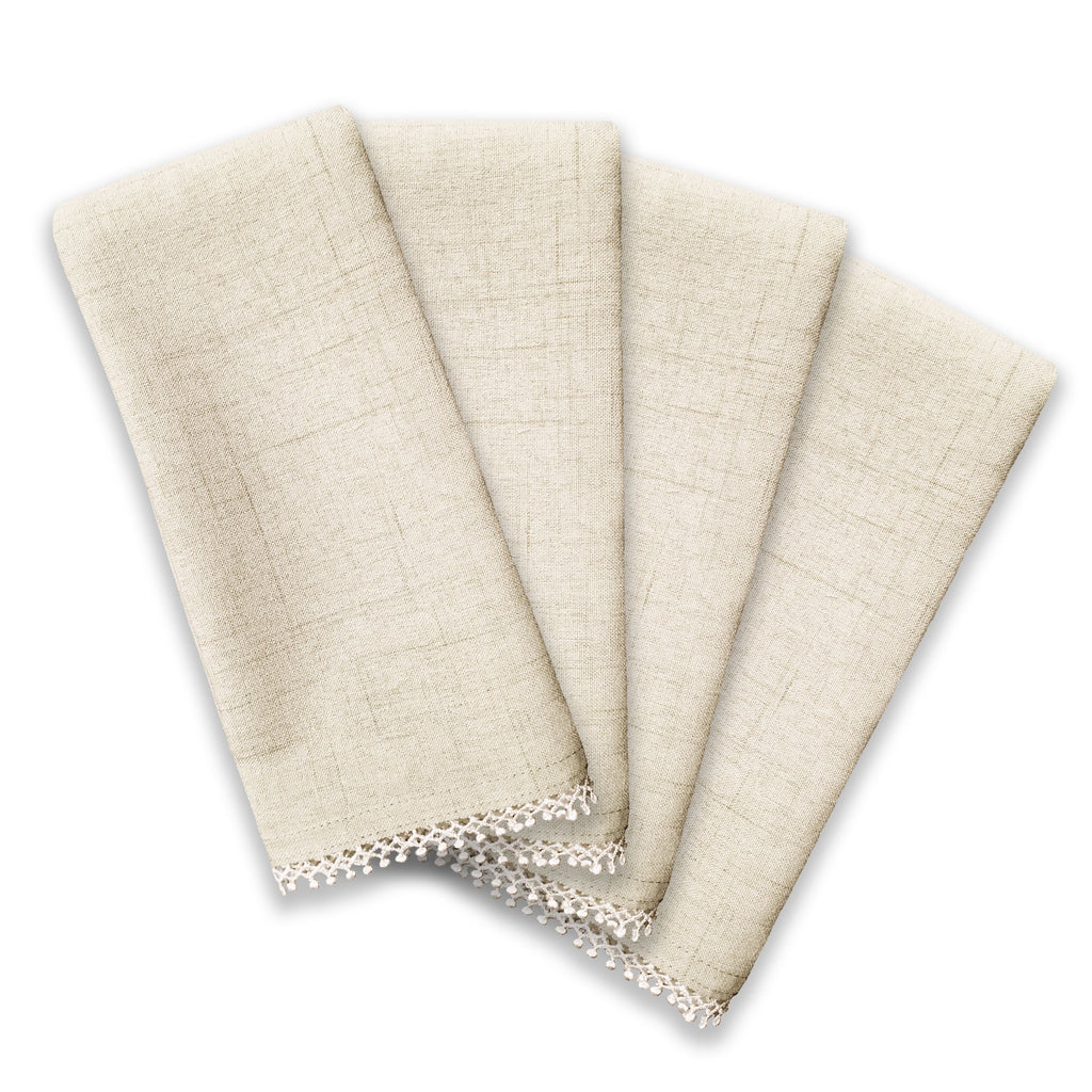 French Perle Natural 19X19 Napkins - Set Of 4