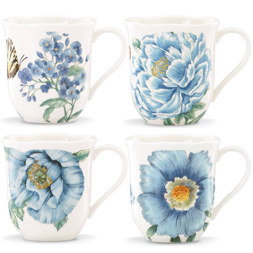 Butterfly Meadow Blue Mugs - Set of 4