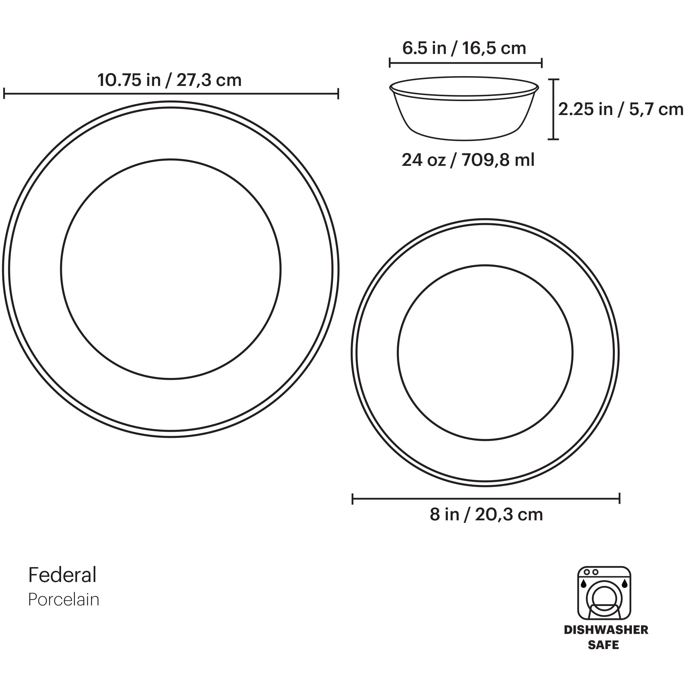 Federal Gold 3-Piece Place Setting