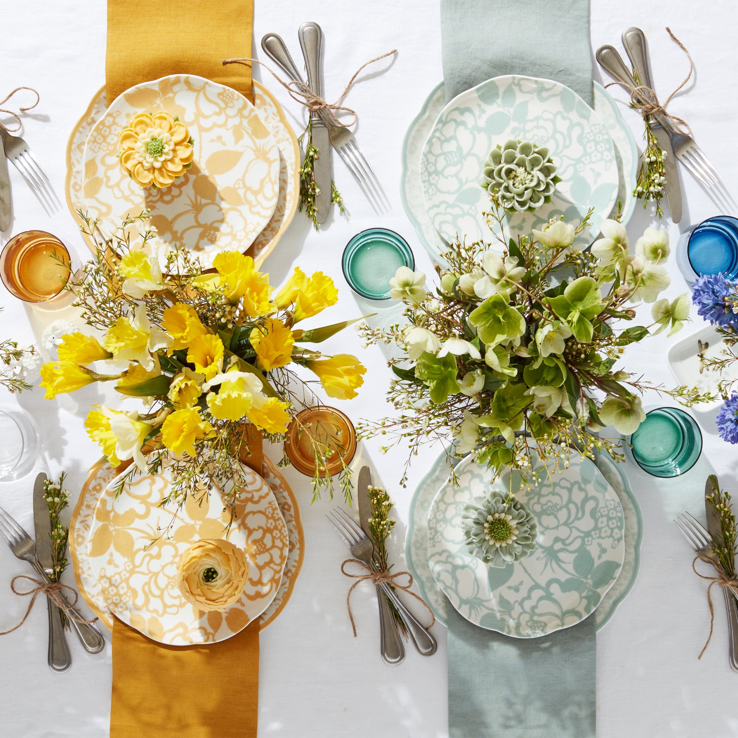 Butterfly Meadow Cottage Sage Accent Plates - Set of 4