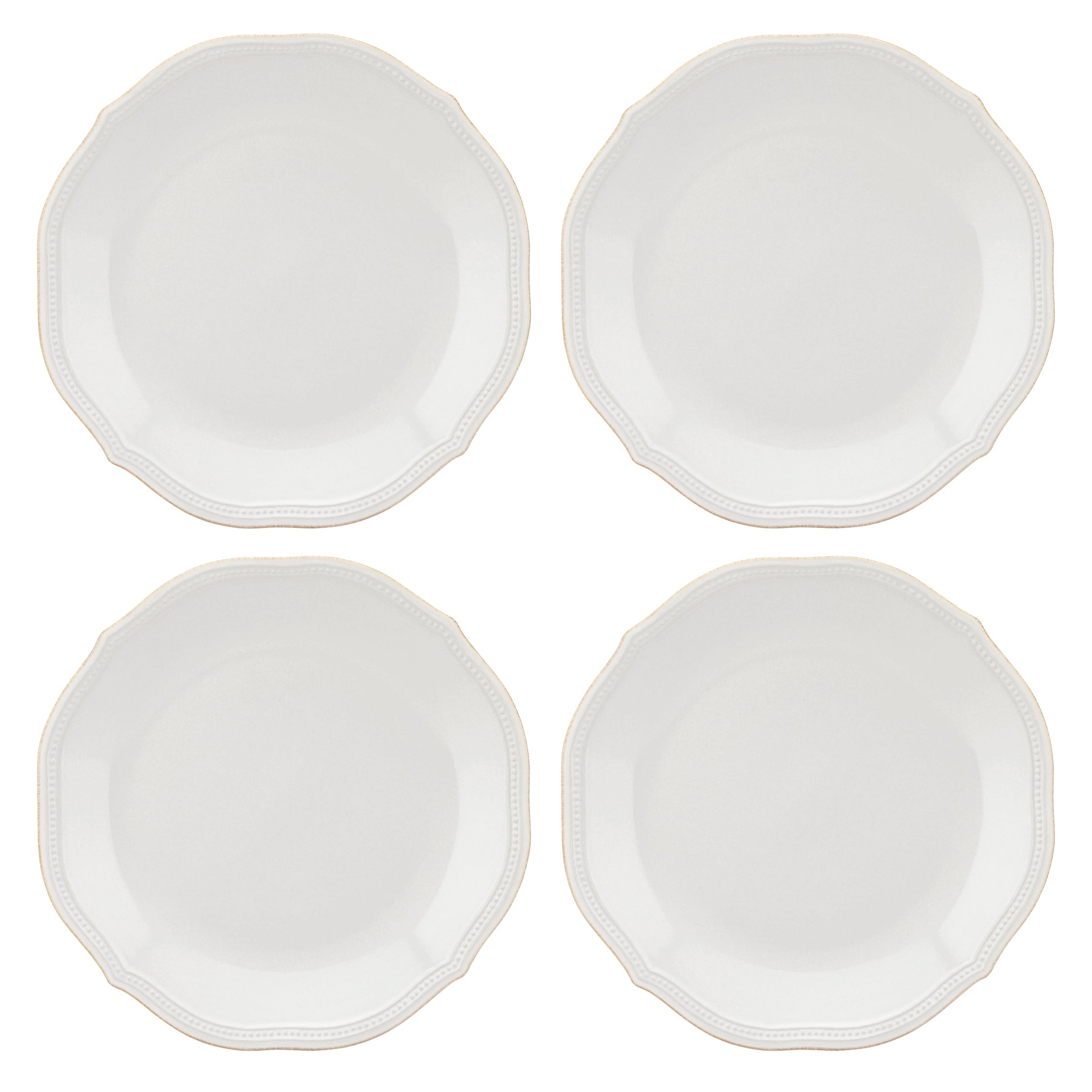 French Perle Bead Dinner Plates - Set of 4