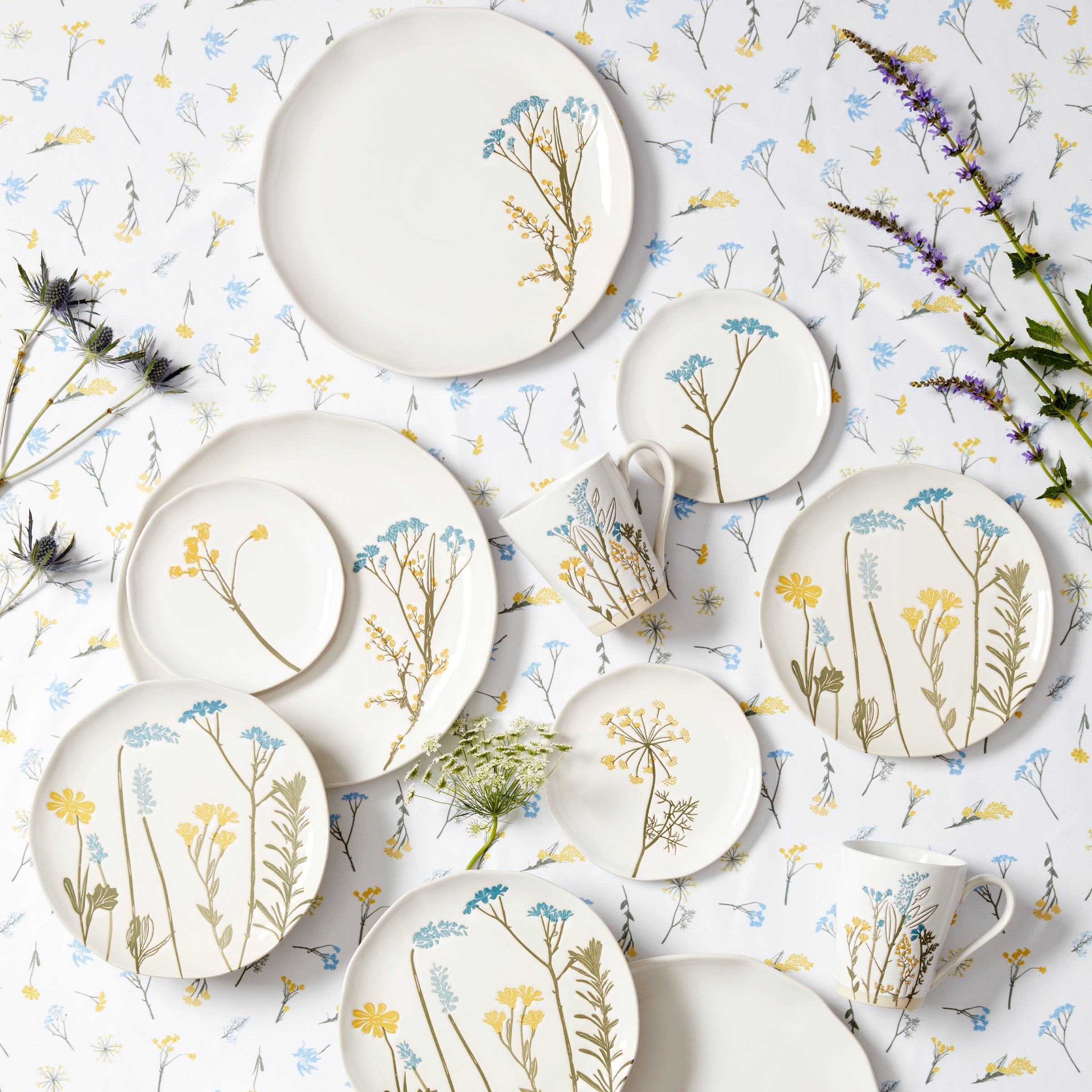 Wildflowers Tidbit Plates - Set of 4