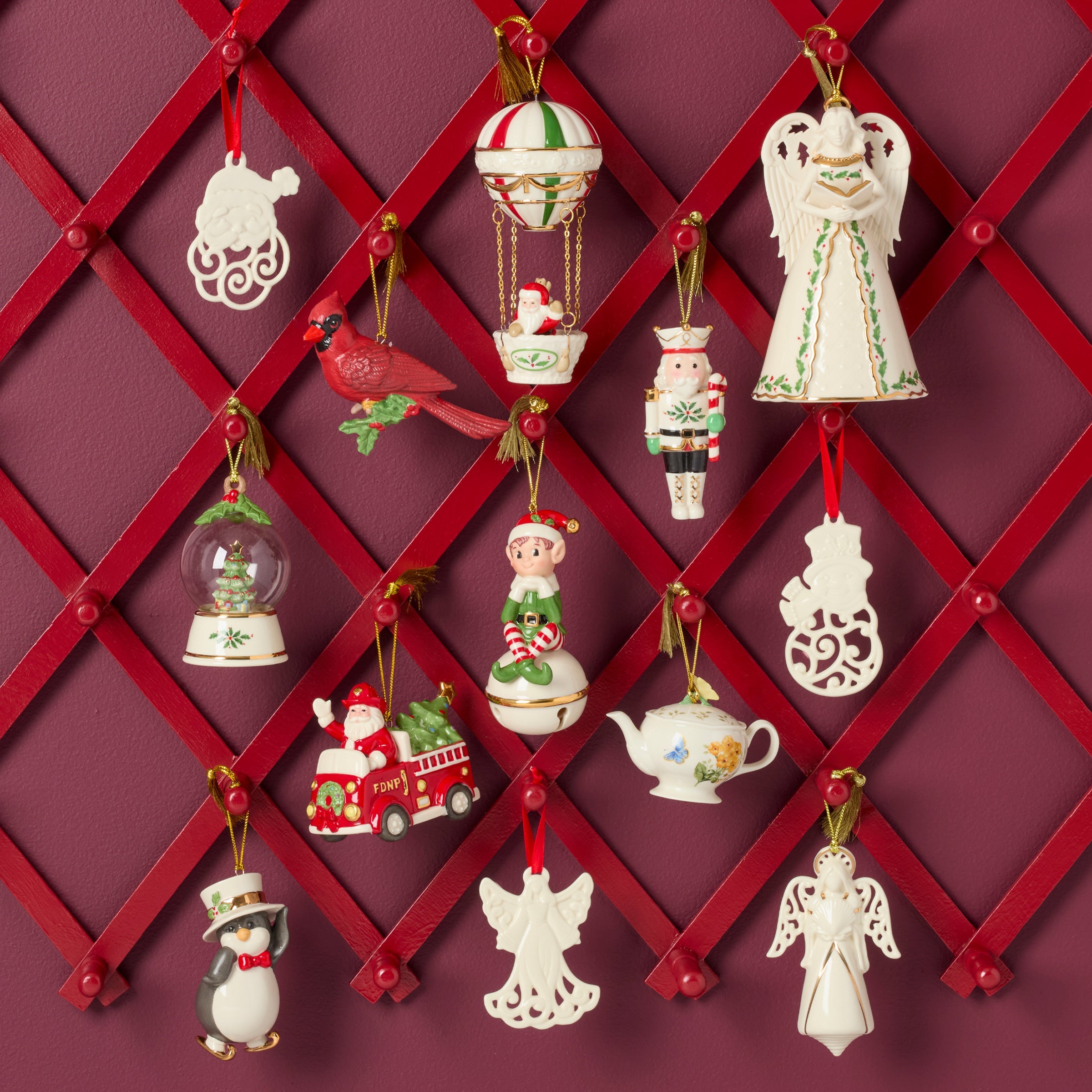 Santa In Fire Truck Ornament